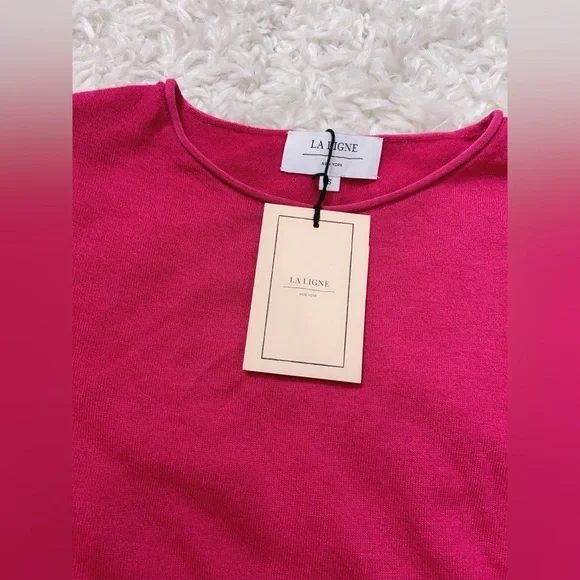 NWT La Ligne Featherweight Roll Neck Cashmere Sweater Ruby S - Picture 4 of 6